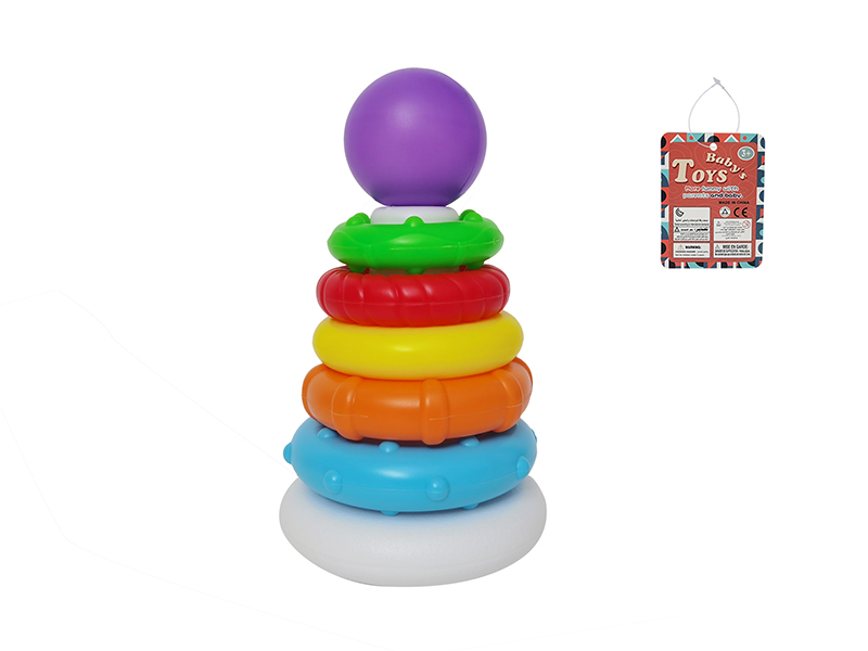 Rainbow Rings Stack Tumbler Toy(Ball)