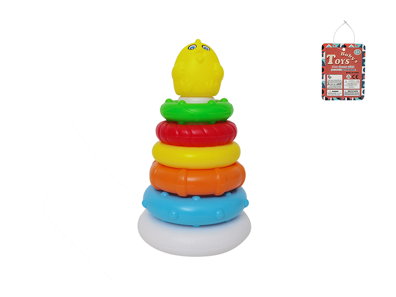 Rainbow Rings Stack Tumbler Toy(Chicken)