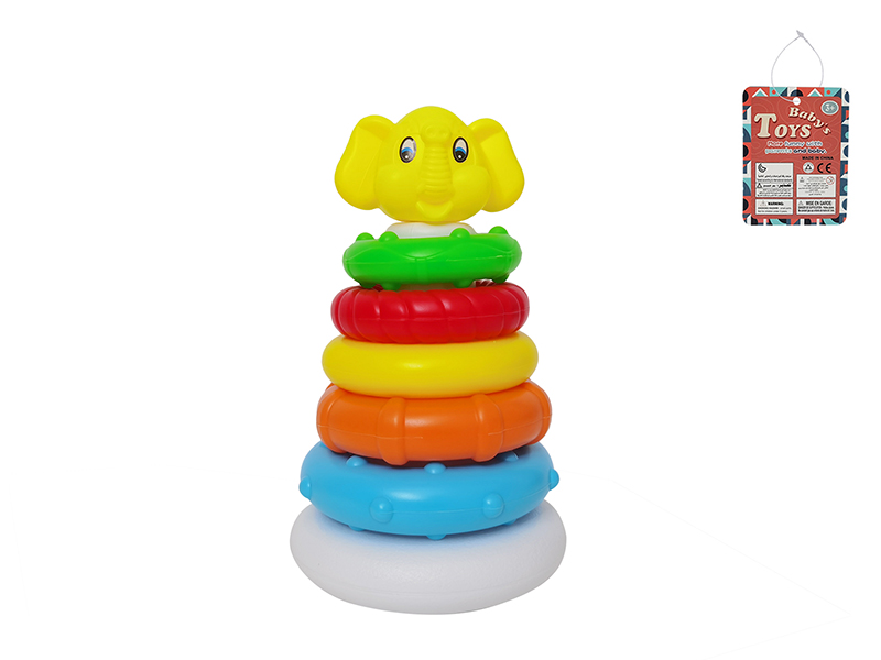 Rainbow Rings Stack Tumbler Toy(Elephant)