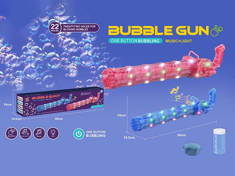 22 Hole Gatling Bubble Gun With Light Music (Extended Edition)