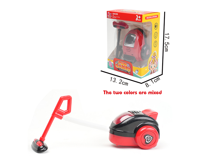 Mini Electric Simulation Vacuum Cleaner With Lights,Sound(Black Red)