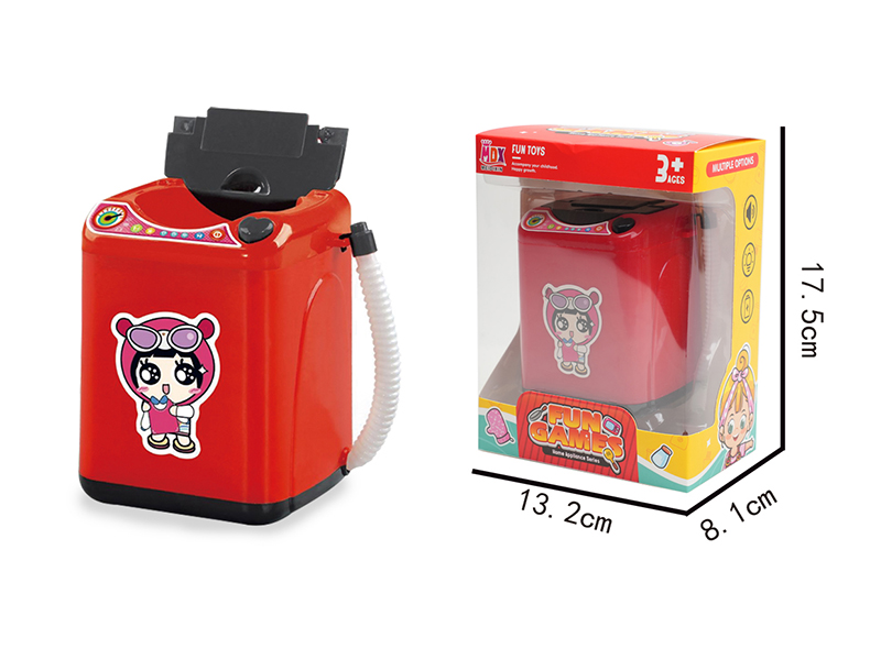 Mini Electric Simulation Washing Machine ,Can Add Water(Black Red)