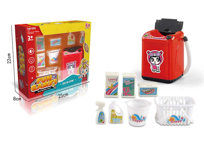 Mini Electric Simulation Washing Machine ,Can Add Water(Red Black)