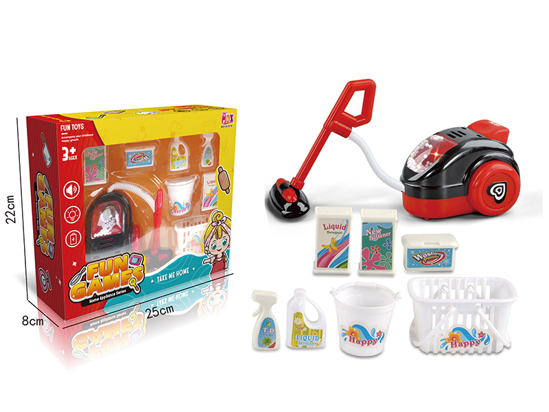 Mini Electric Simulation Vacuum Cleaner With Lights,Sound(Red Black)