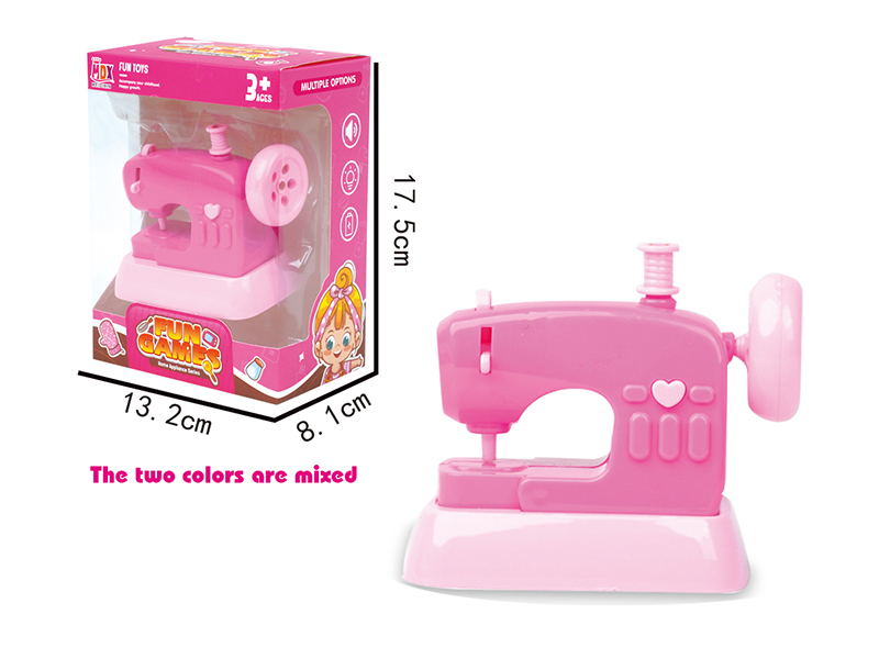 Mini Electric Simulation Sewing Machine With Lights/Wheel Rotating(Pink)