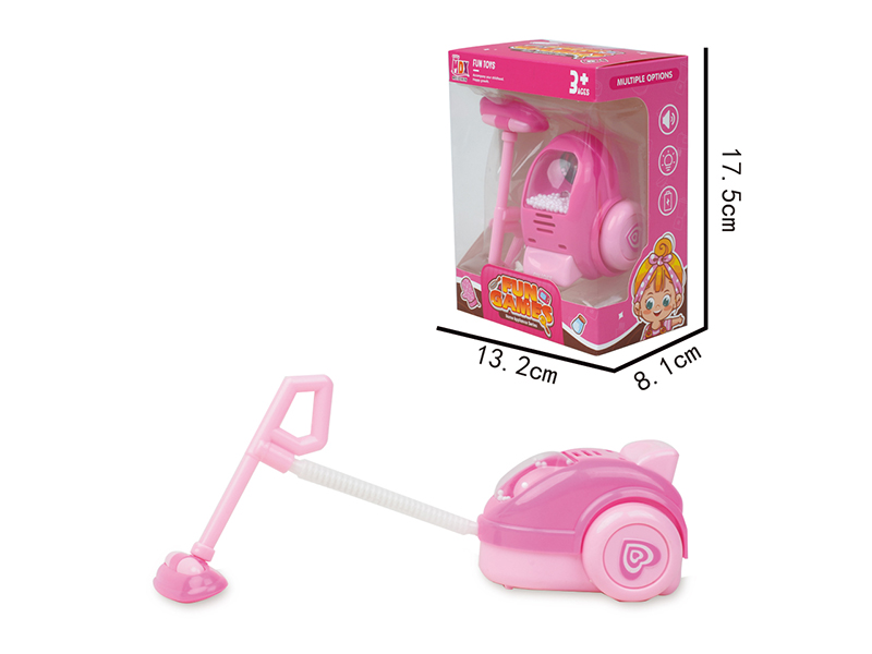 Mini Electric Simulation Vacuum Cleaner With Lights,Sound(Pink)