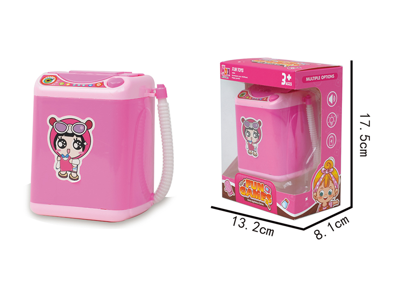 Mini Electric Simulation Washing Machine ,Can Add Water(Pink)