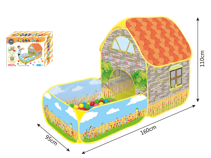 House Shape Tent + Ocean Ball Pool + 30 Ocean Balls