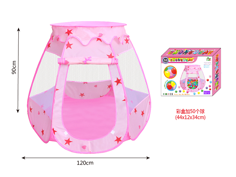 Pink Children's Tent With 50 Ocean Balls