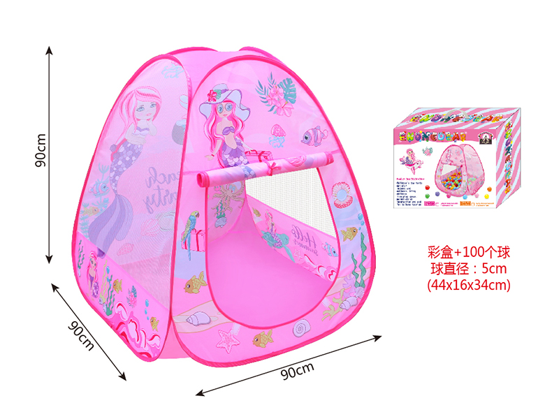 Mermaid Pattern Children's Tent + 100 Ocean Balls