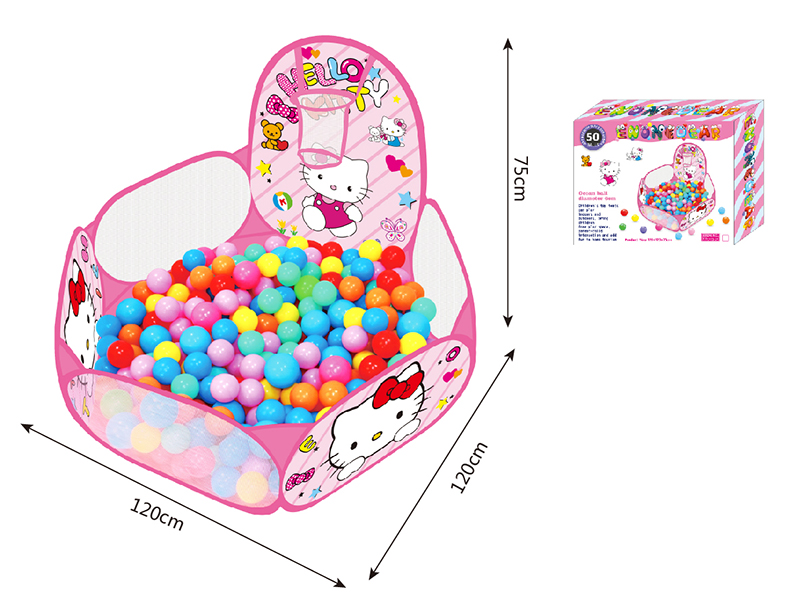 Ocean Ball Pool With Basketball Hoop(Hello Kitty)+50 Ocean Balls