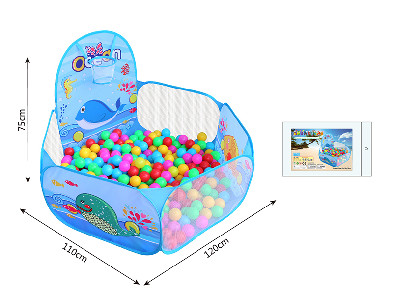 Ocean Theme Ball Pool With Basketball Hoop