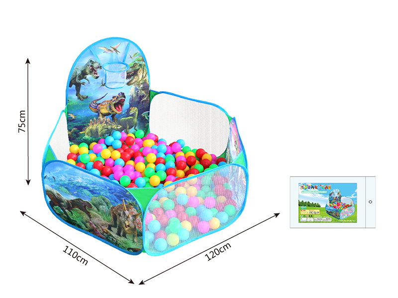 Dinosaur Ocean Ball Pool With Basketball Hoop