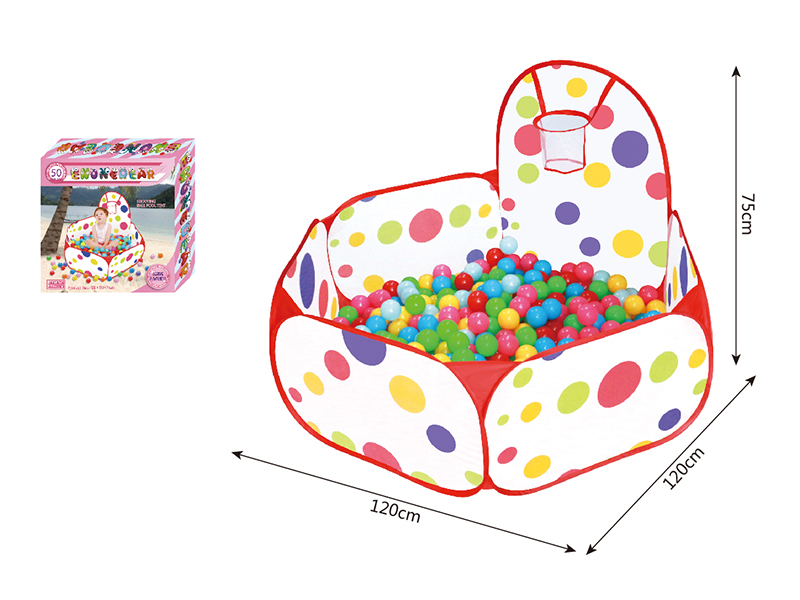 Ocean Ball Pool With Basketball Hoop + 50 Balls