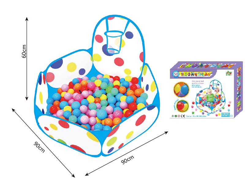 Ocean Ball Pool With Basketball Hoop + 50 Balls
