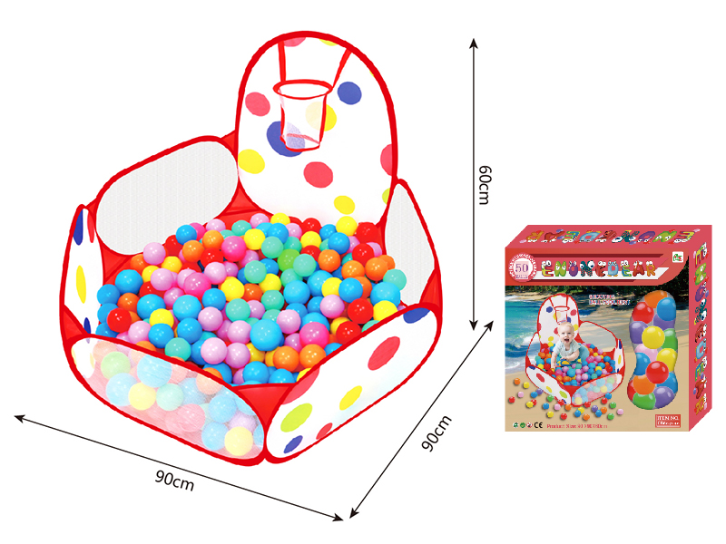 Ocean Ball Pool With Basketball Hoop + 50 Balls