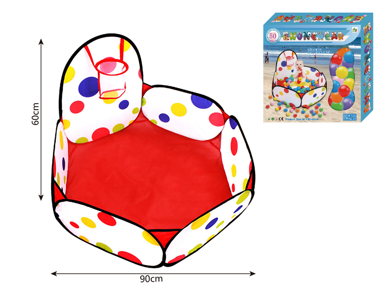 Ocean Ball Pool With Basketball Hoop + 50 Balls