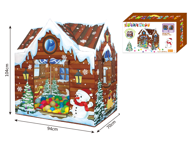 Christmas Snow Scene Play Tent House + 50 Balls