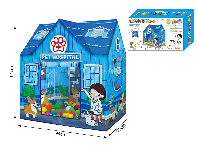 Pet Hospital Play Tent House(Blue) + 50 Balls