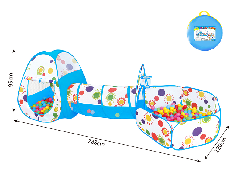 3 In 1 Play Tent + Crawl Tunnel + Ball Pool