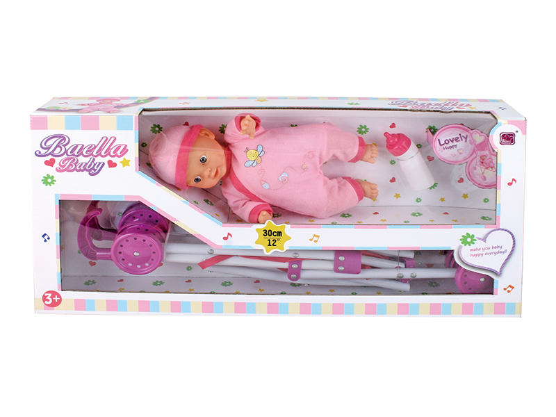 12 Inch Stroller Doll Set