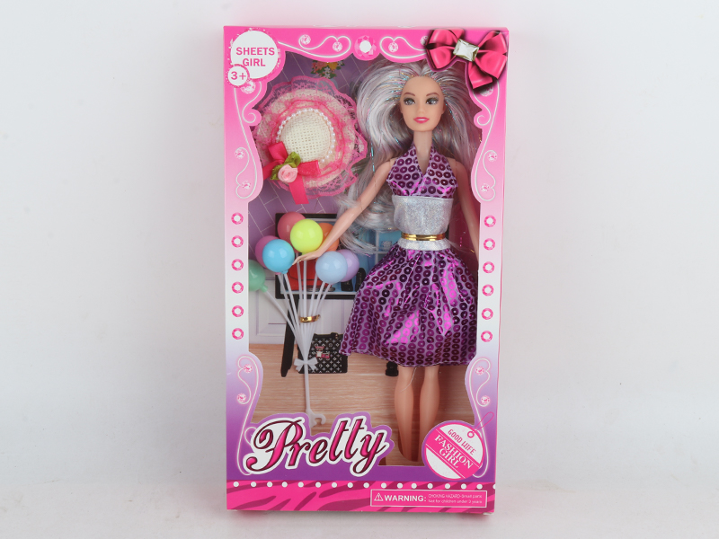 11 Inch Solid Doll+Balloon+Flower Hat