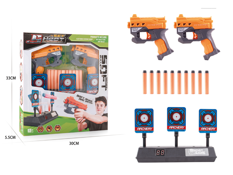 Electric Scoring Target+Soft Bullet Gun