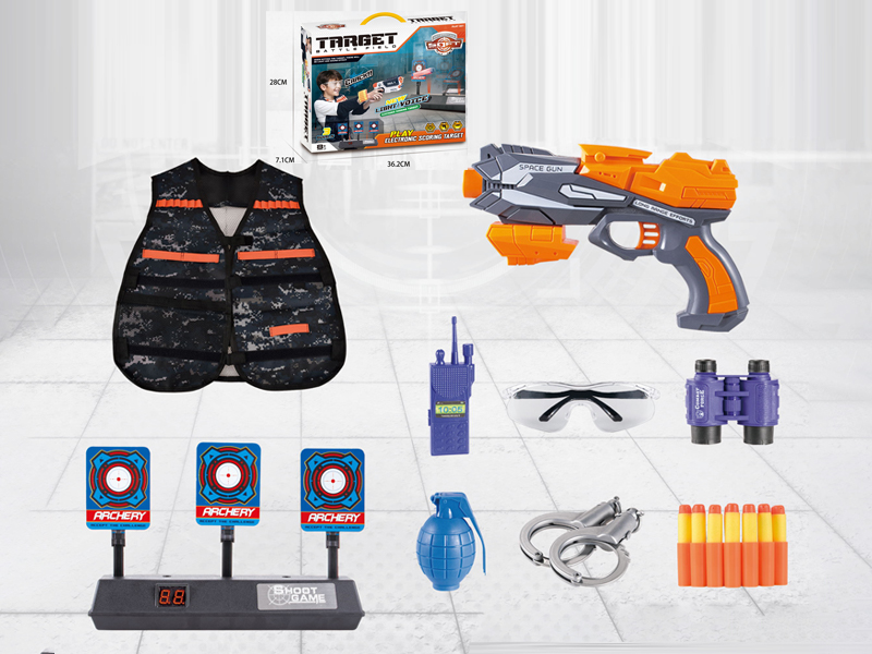 Electric Scoring Target+Soft Bullet Gun