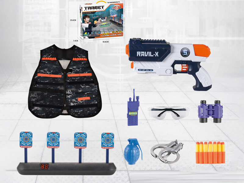 Electric Scoring Target+Soft Bullet Gun