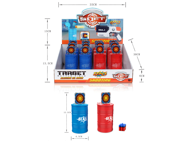 12PCS Ejection Airdrop Oil Barrel Target