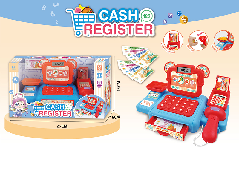 Simulated Cash Register Set With Light And Sound