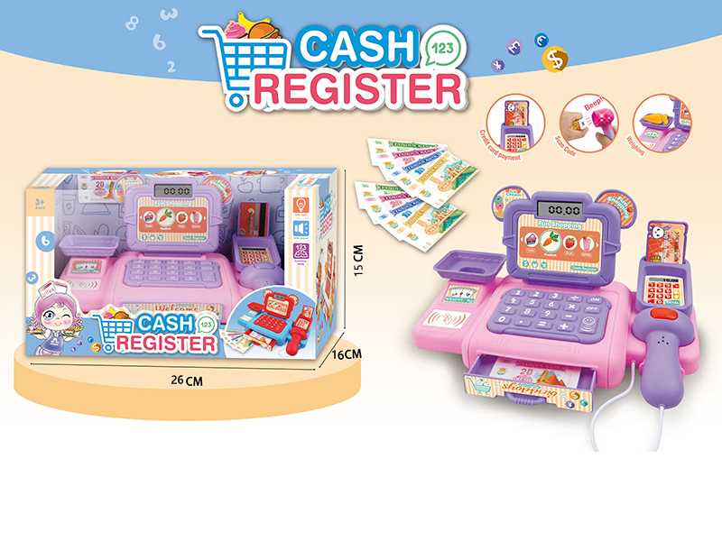 Simulated Cash Register Set With Light And Sound