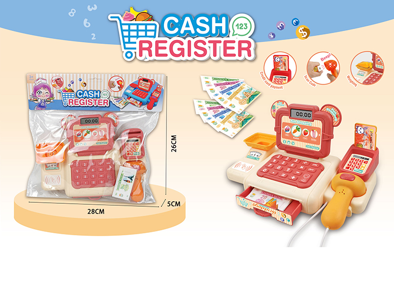 Simulated Cash Register Set With Light And Sound