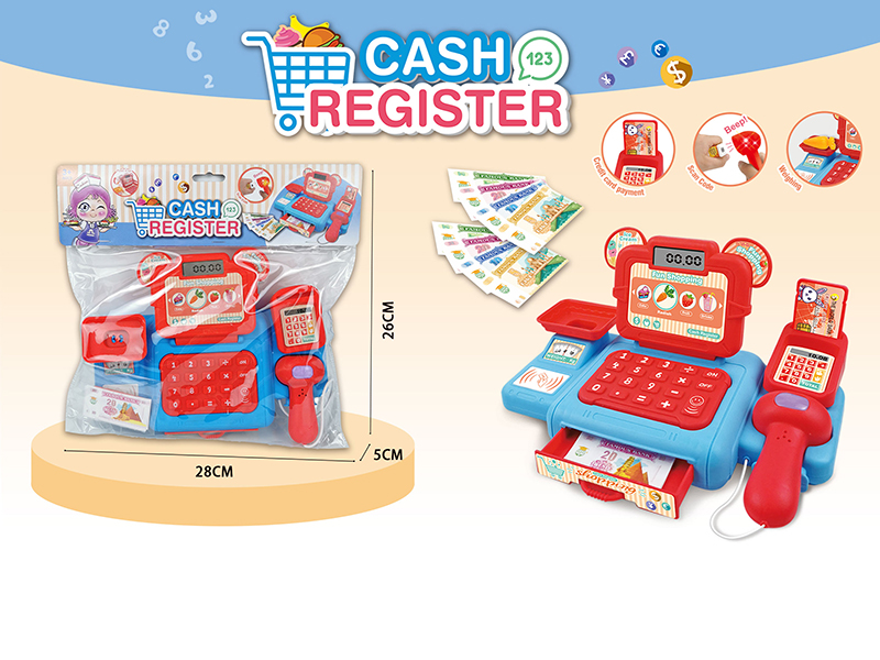 Simulated Cash Register Set With Light And Sound