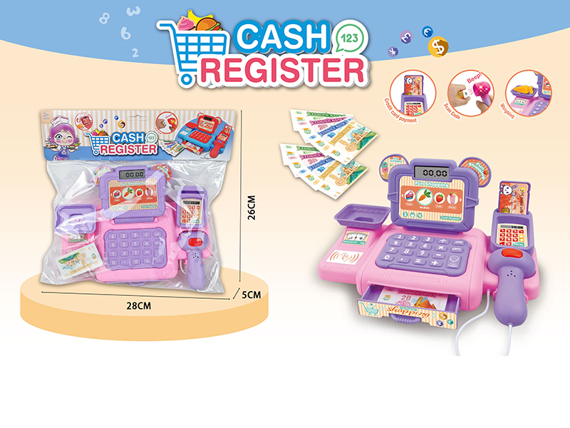 Simulated Cash Register Set With Light And Sound