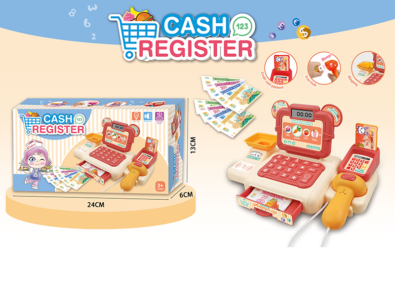 Simulated Cash Register Set With Light And Sound