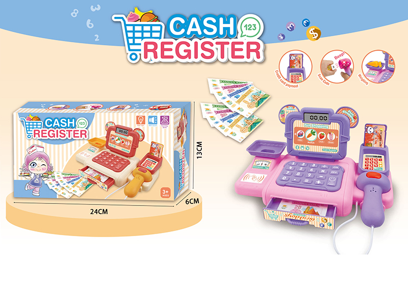 Simulated Cash Register Set With Light And Sound