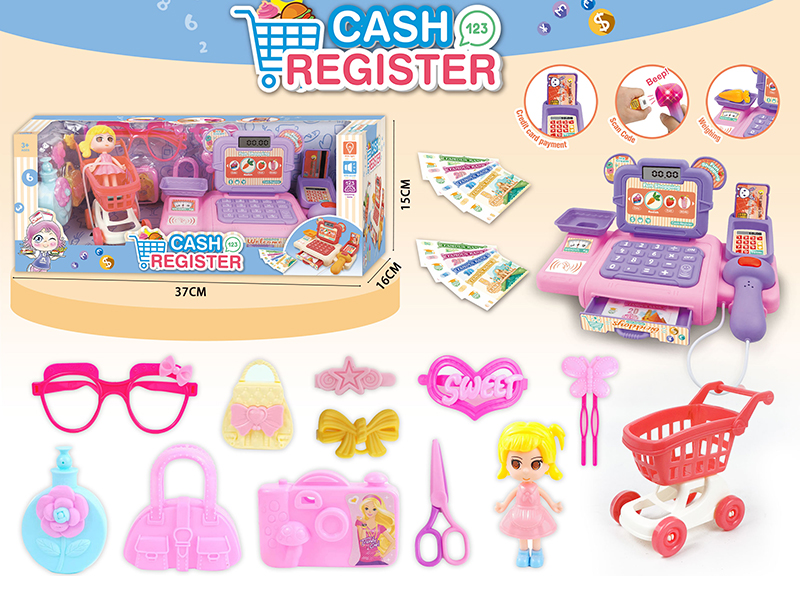 Simulated Cash Register Set With Light And Sound