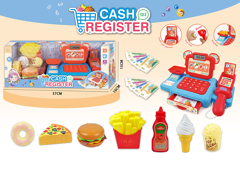 Simulated Cash Register Set With Light And Sound