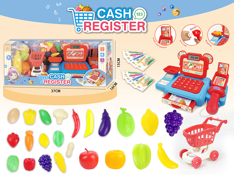 Simulated Cash Register Set With Light And Sound