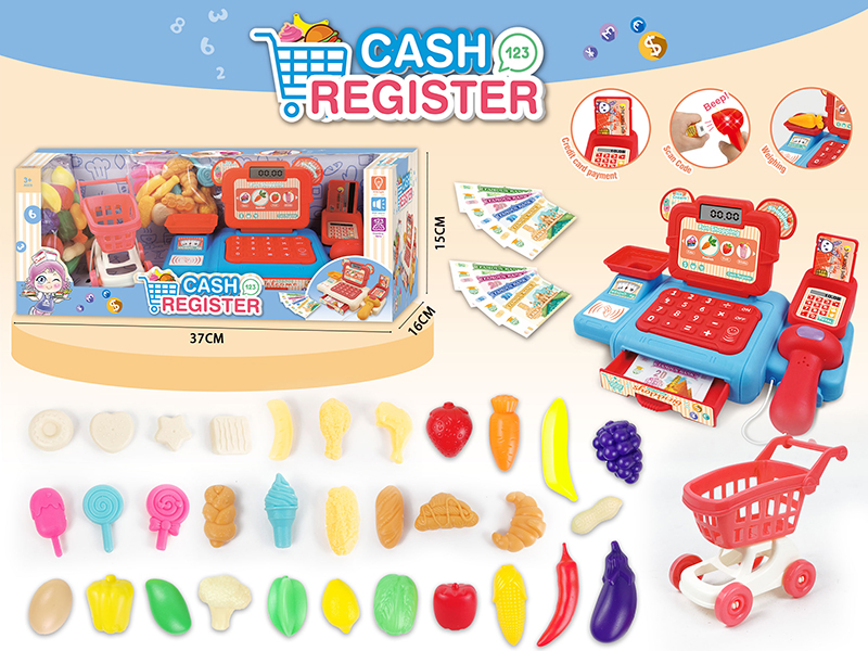 Simulated Cash Register Set With Light And Sound