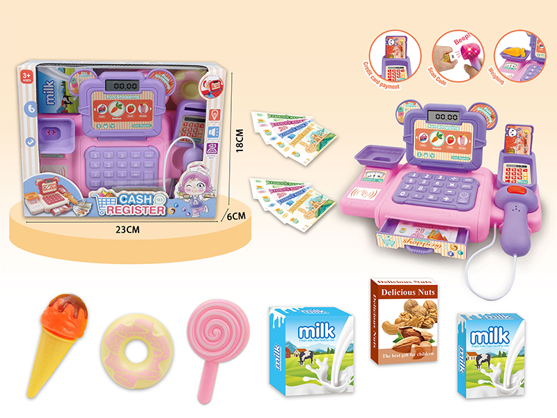 Simulated Cash Register Set With Light And Sound