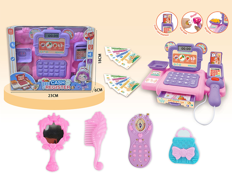 Simulated Cash Register Set With Light And Sound