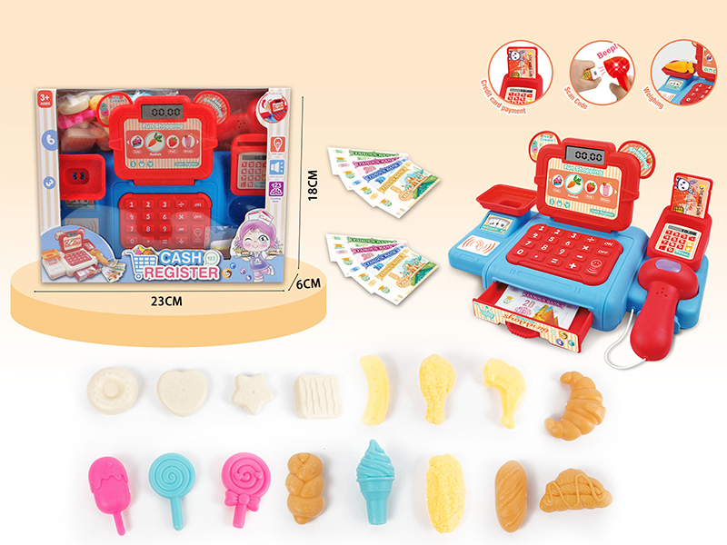 Simulated Cash Register Set With Light And Sound