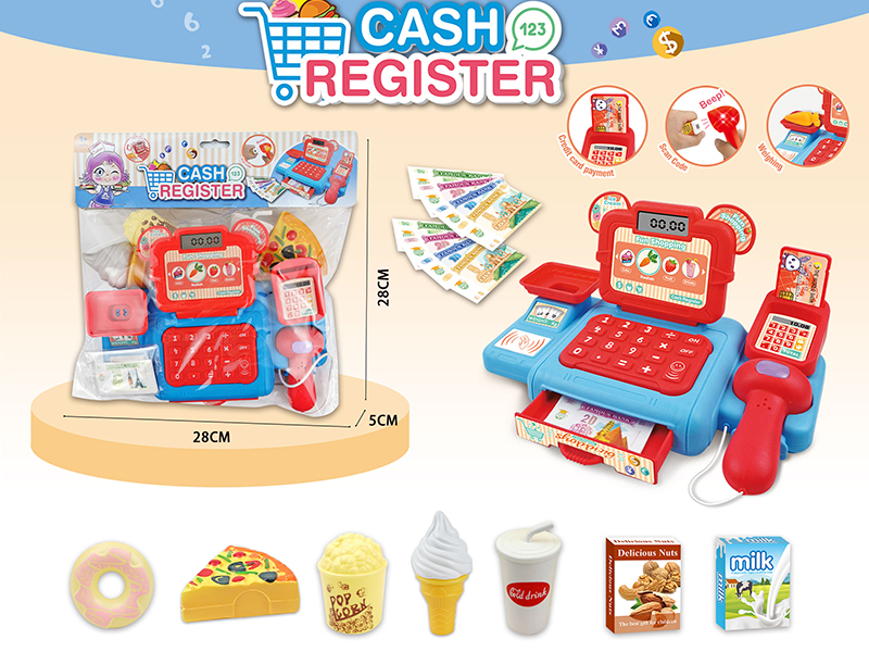 Simulated Cash Register Set With Light And Sound