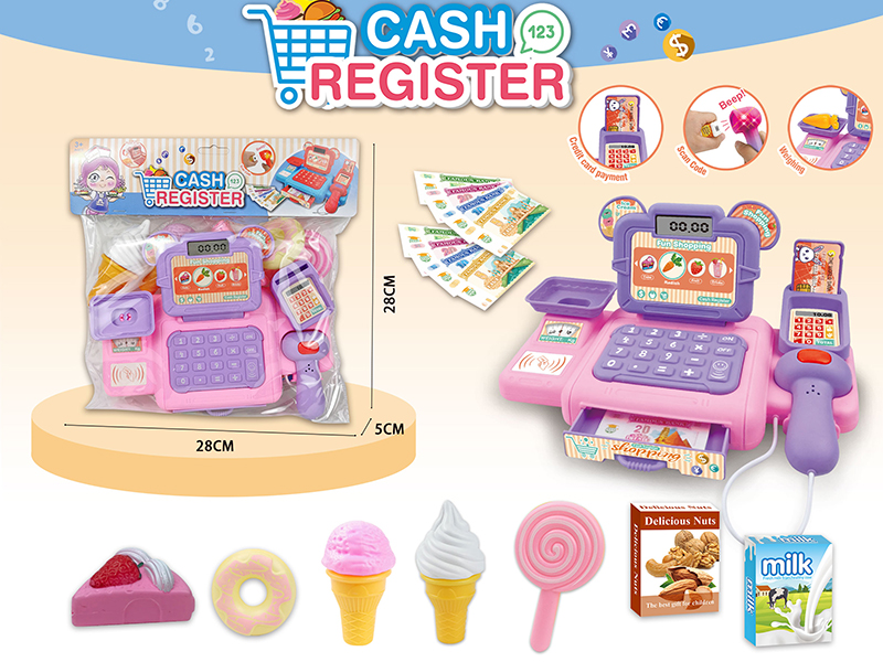 Simulated Cash Register Set With Light And Sound