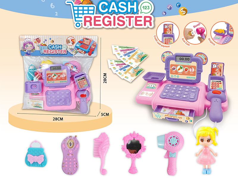 Simulated Cash Register Set With Light And Sound