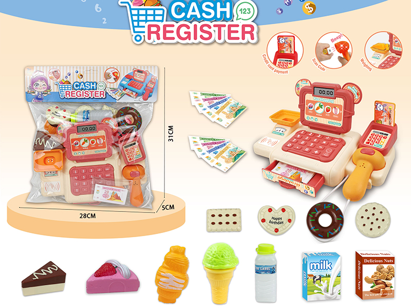 Simulated Cash Register Set With Light And Sound