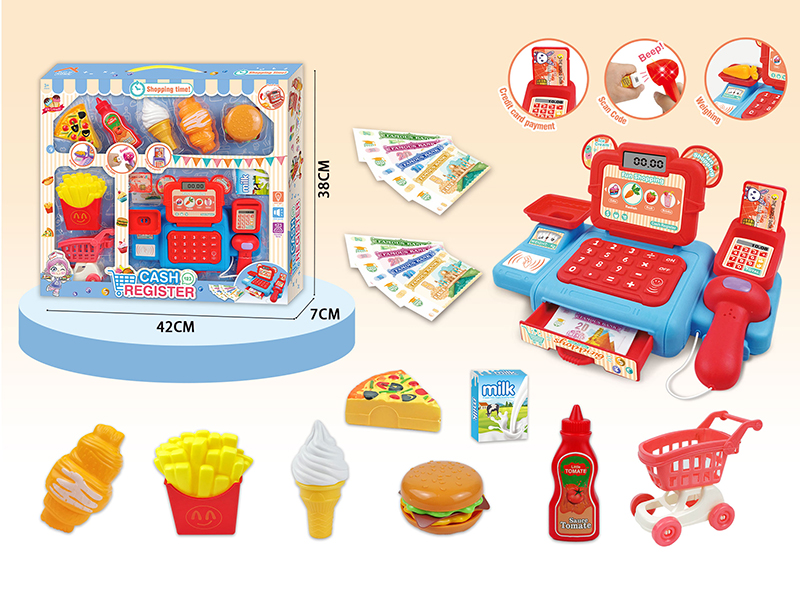 Simulated Cash Register Set With Light And Sound