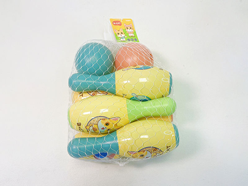 Large Bowling Set (6 Bowling Balls+2 Round Balls)